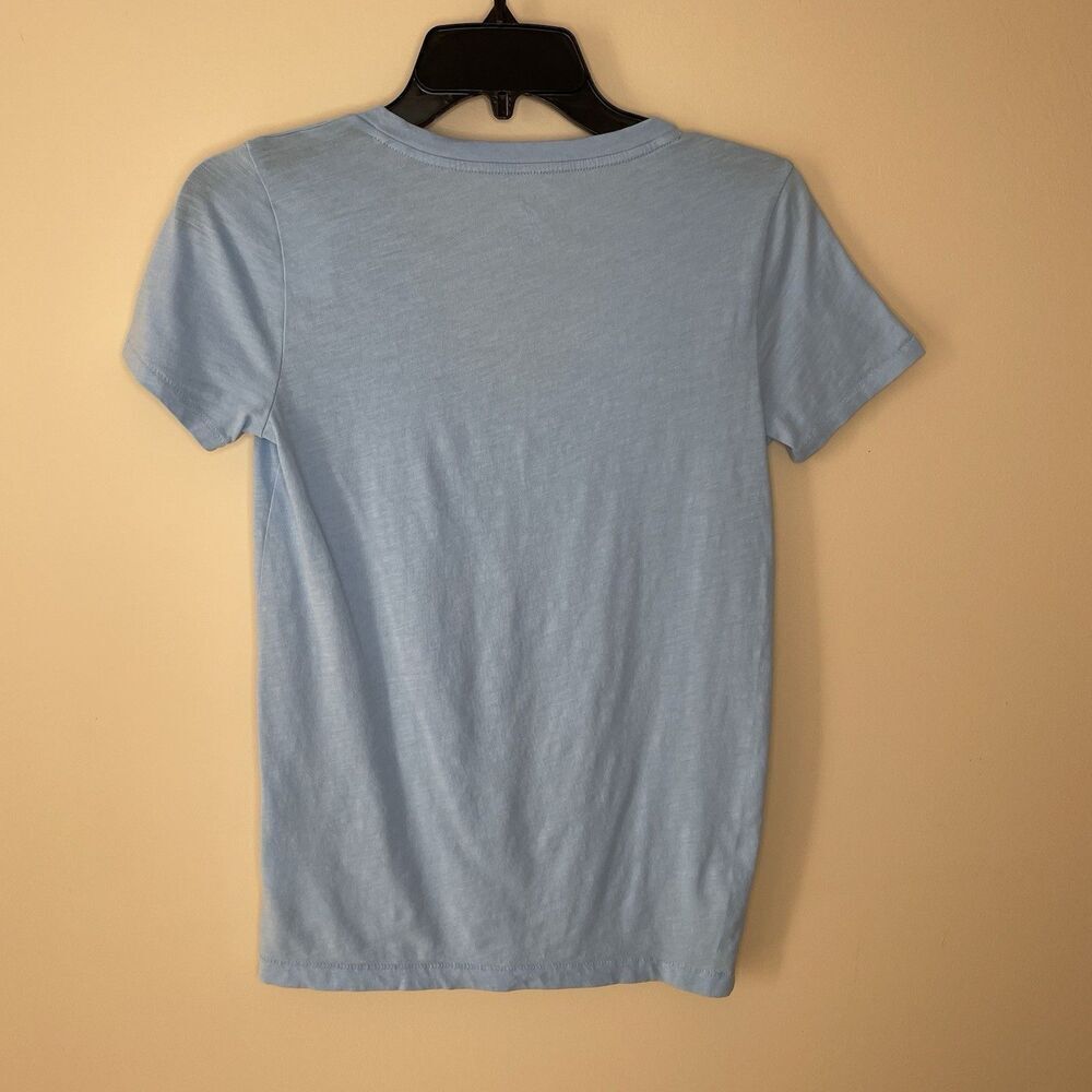 J.CREW T-Shirt Women XS Light Blue Slub Cotton V-Neck Tee NEW Slim-Fit H5967 - Picture 6 of 13